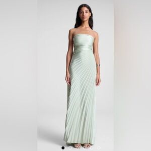 A.L.C. Bianca Strapless Pleated Maxi Dress